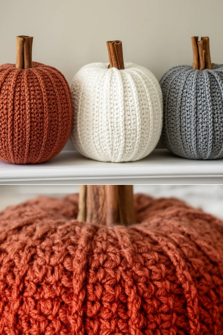 Crocheted pumpkin trio, idea 3