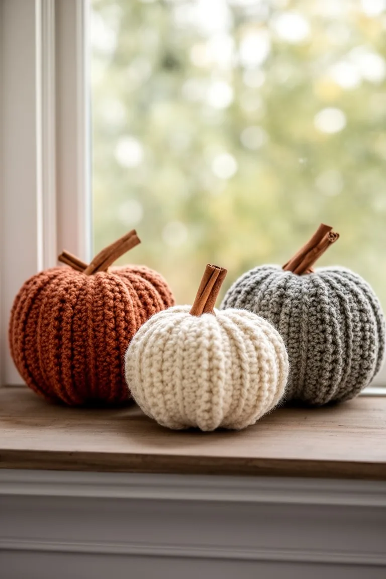 Crocheted pumpkin trio, idea 4