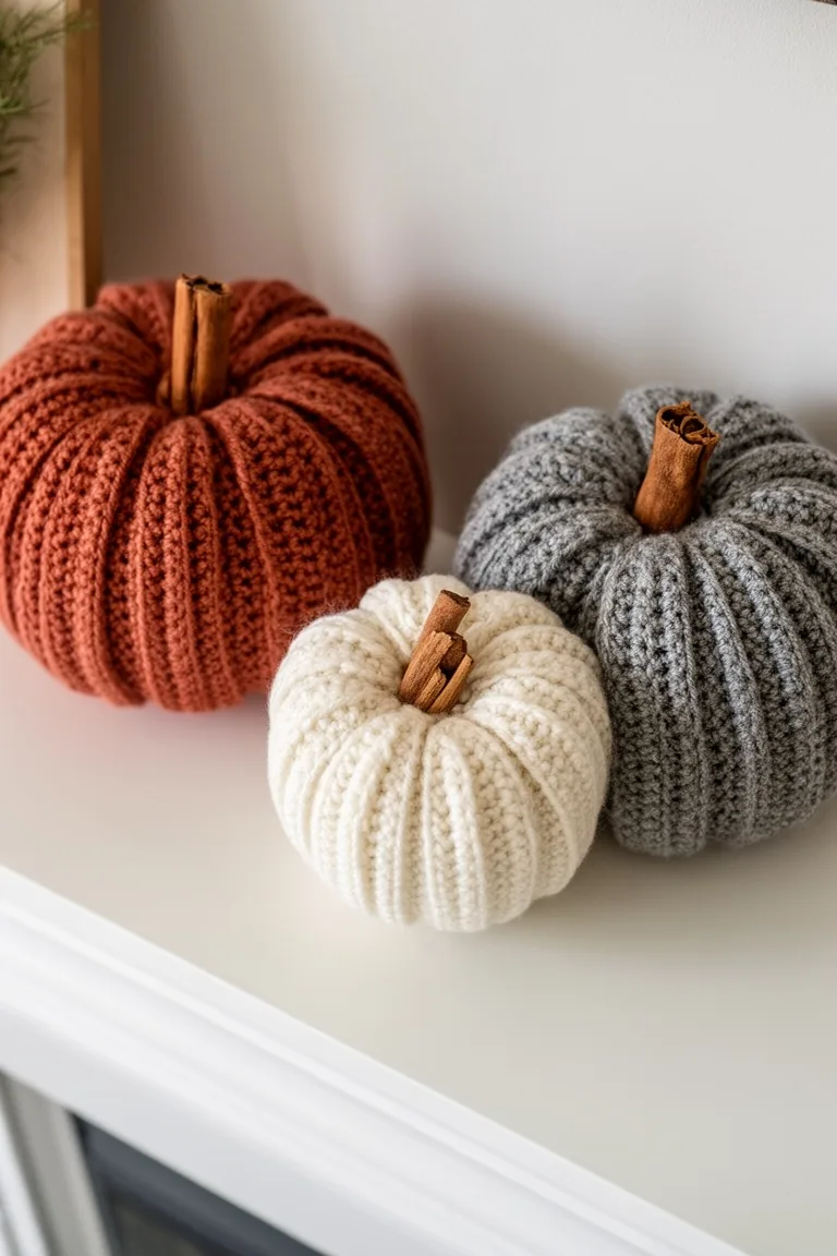 Crocheted pumpkin trio, idea 5
