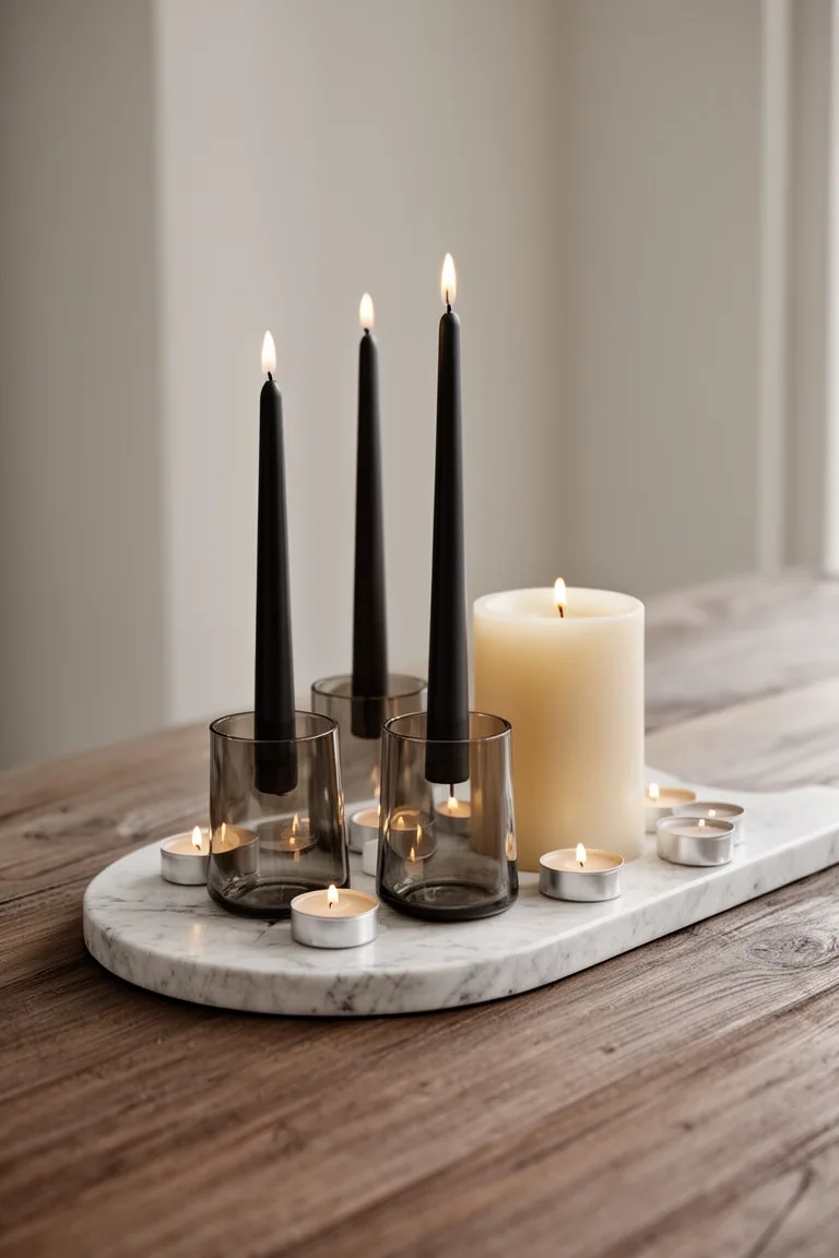 Neutral fall candle landscape, idea 2
