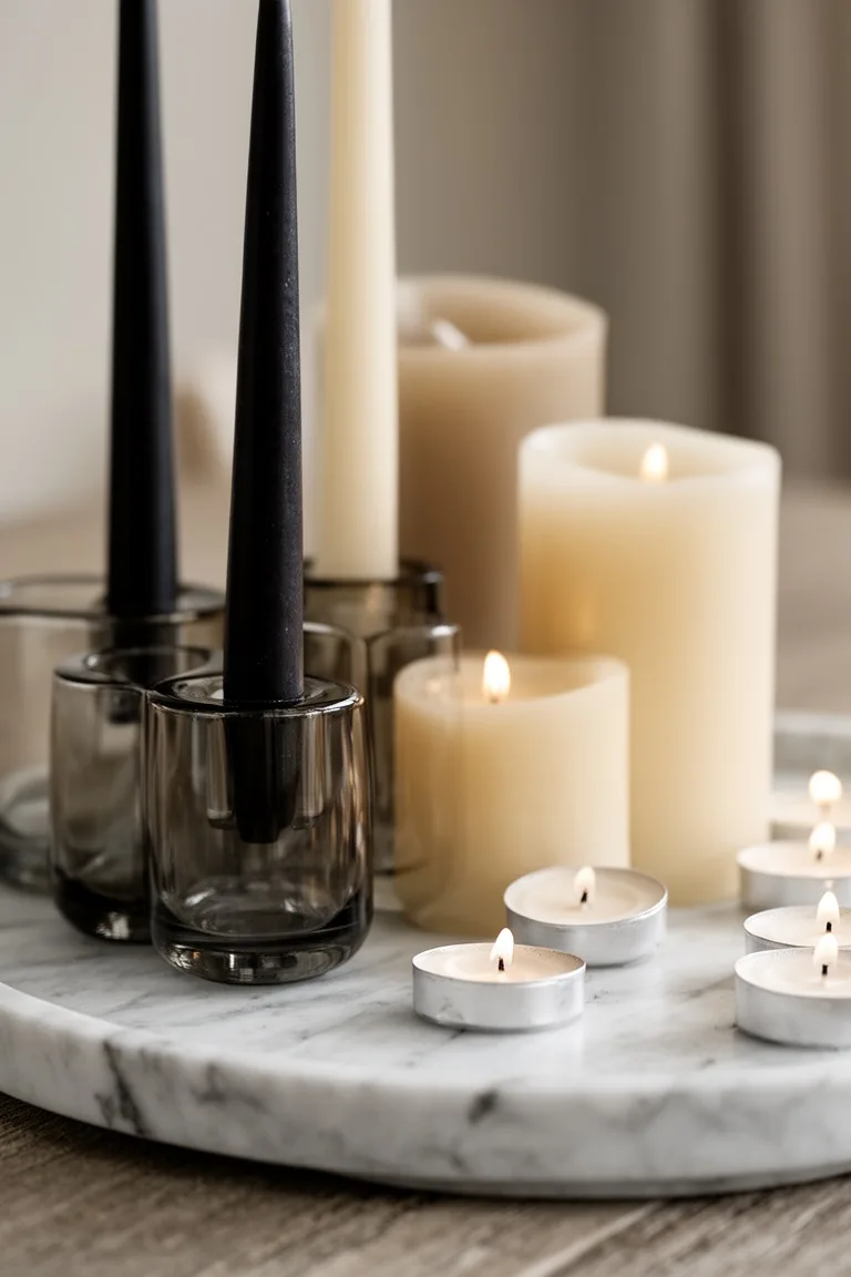 Neutral fall candle landscape, idea 3