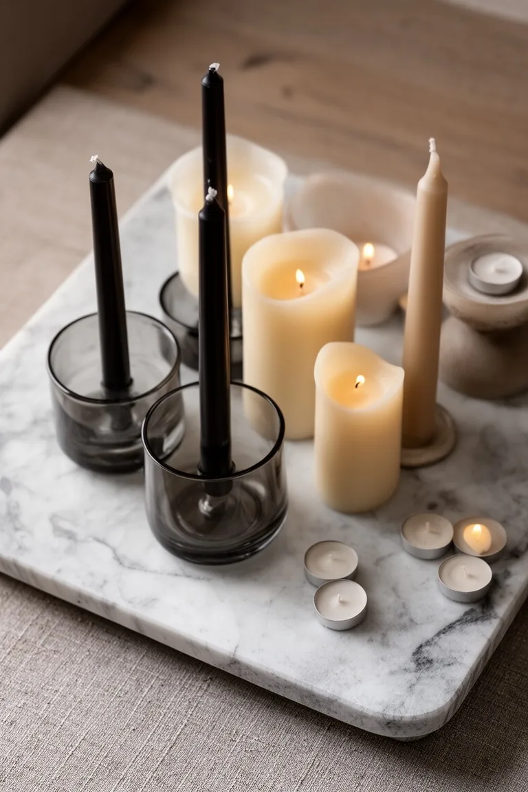 Neutral fall candle landscape, idea 5