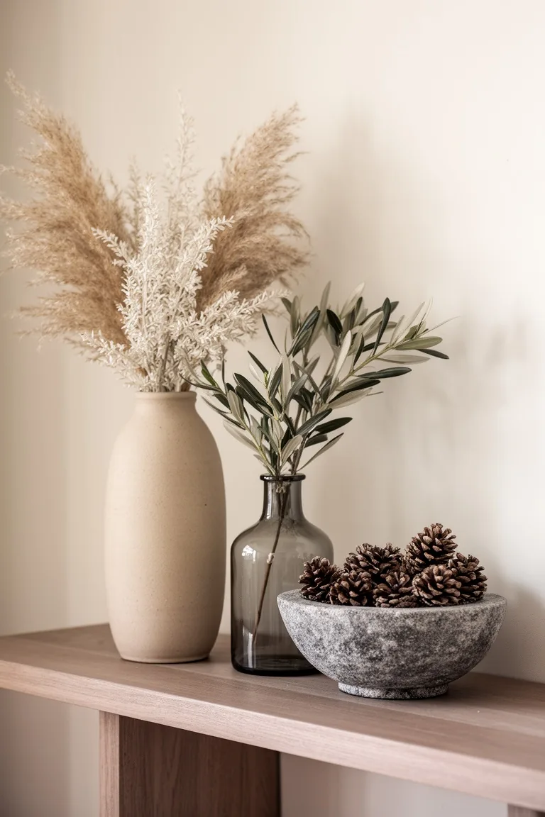 Minimalist neutral fall stem bar, idea 2