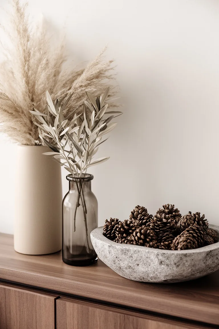 Minimalist neutral fall stem bar, idea 3