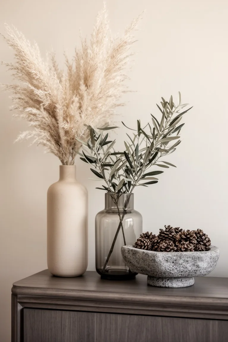 Minimalist neutral fall stem bar, idea 4