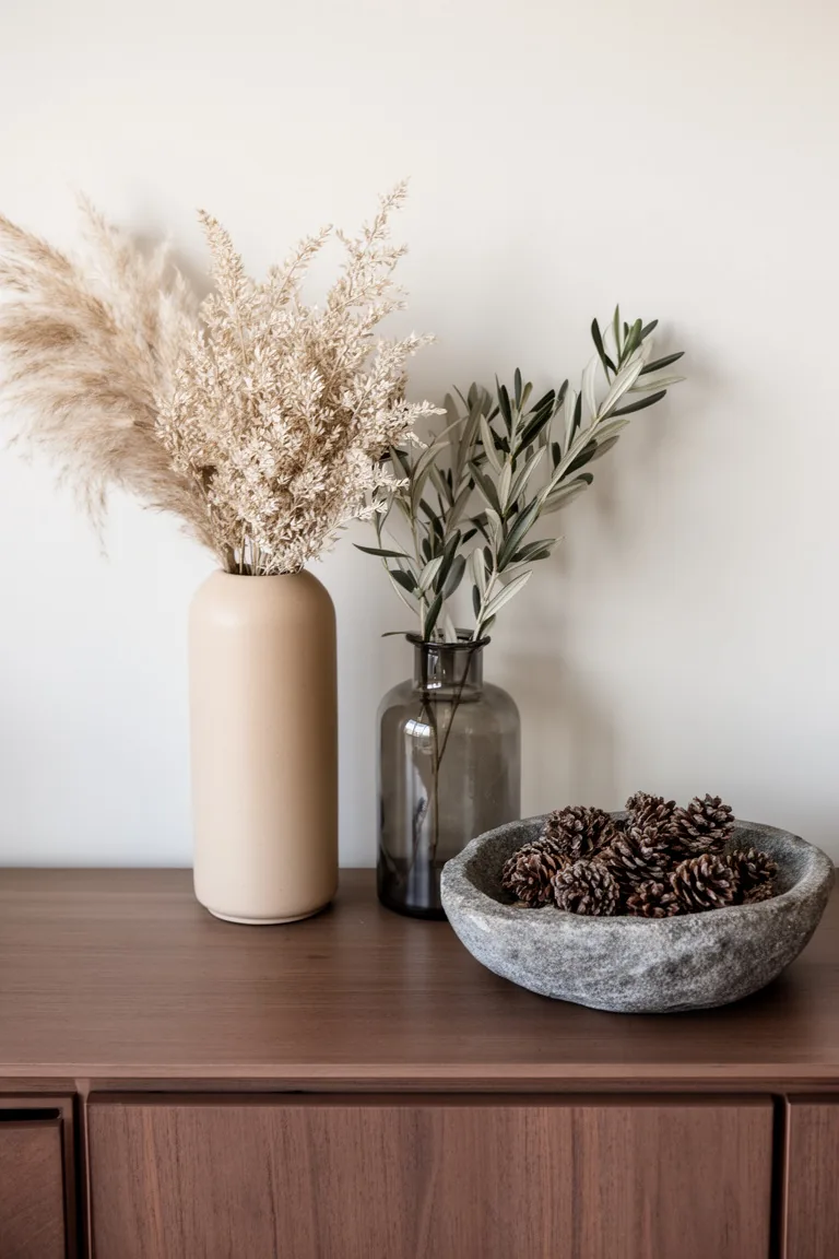 Minimalist neutral fall stem bar, idea 5