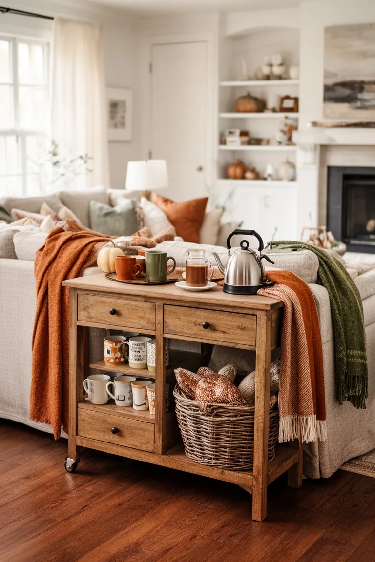 Cozy fall beverage nook, idea 1