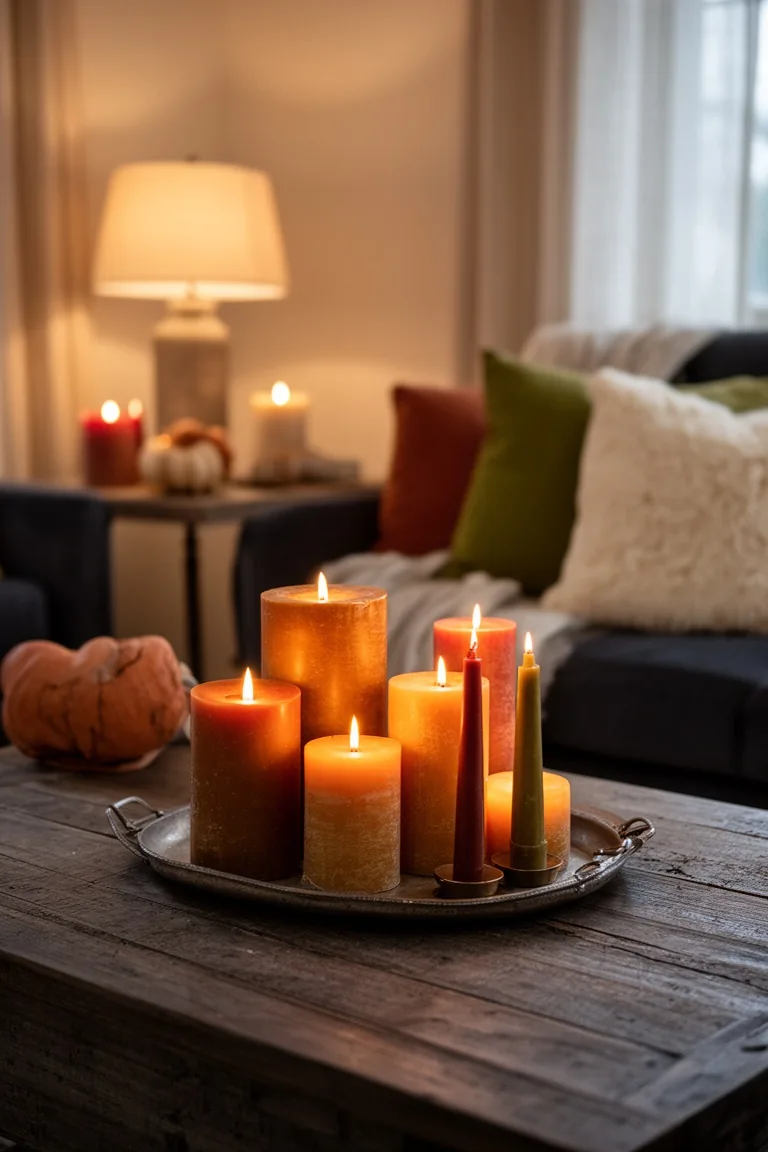 Fall living room candlelit glow, idea 2