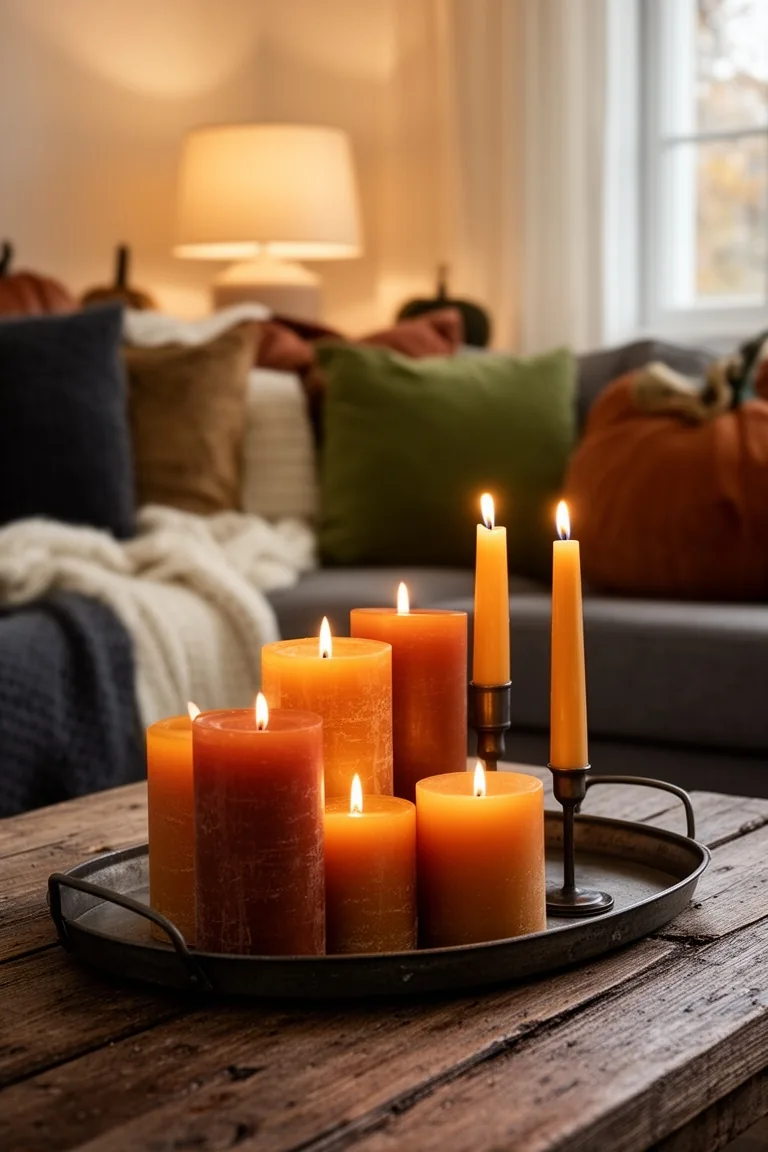 Fall living room candlelit glow, idea 3