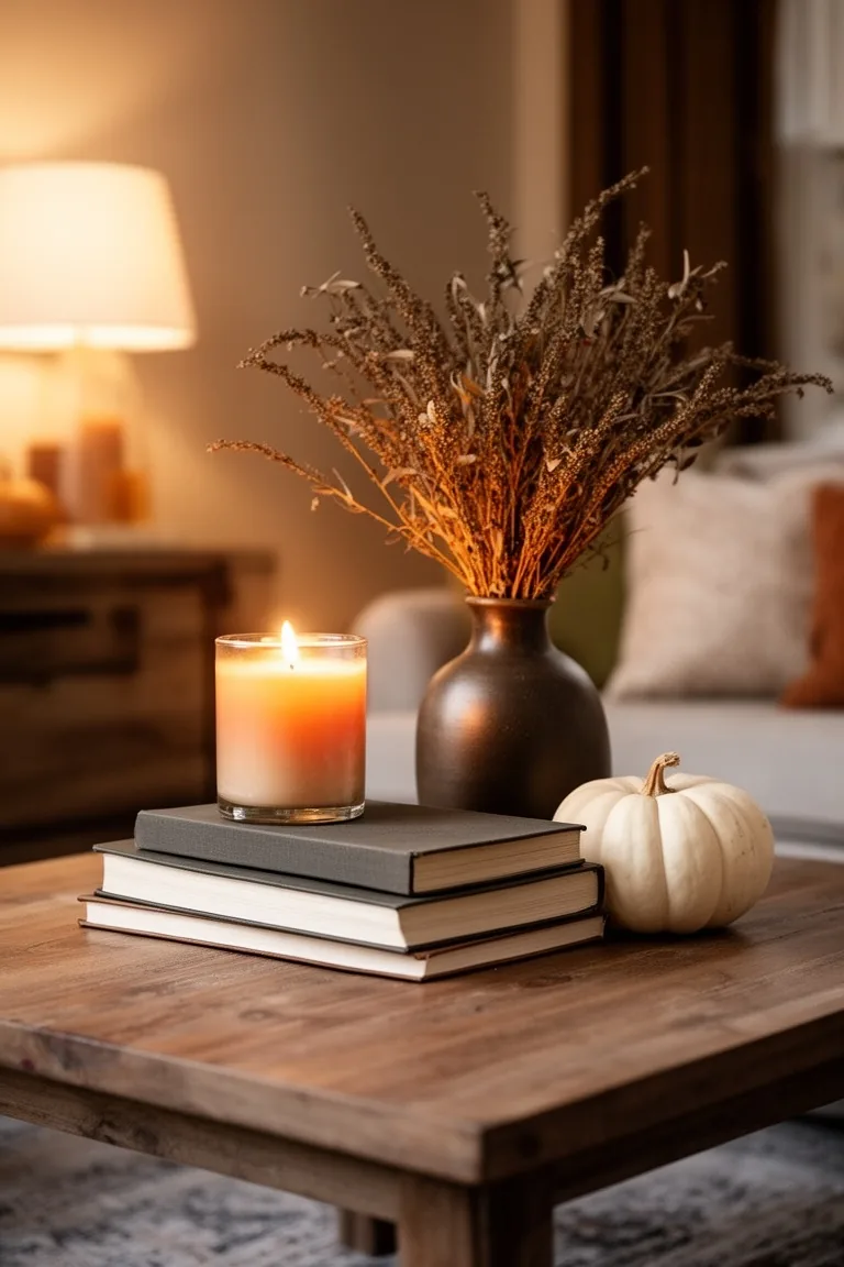 Styled fall coffee table vignette, idea 4