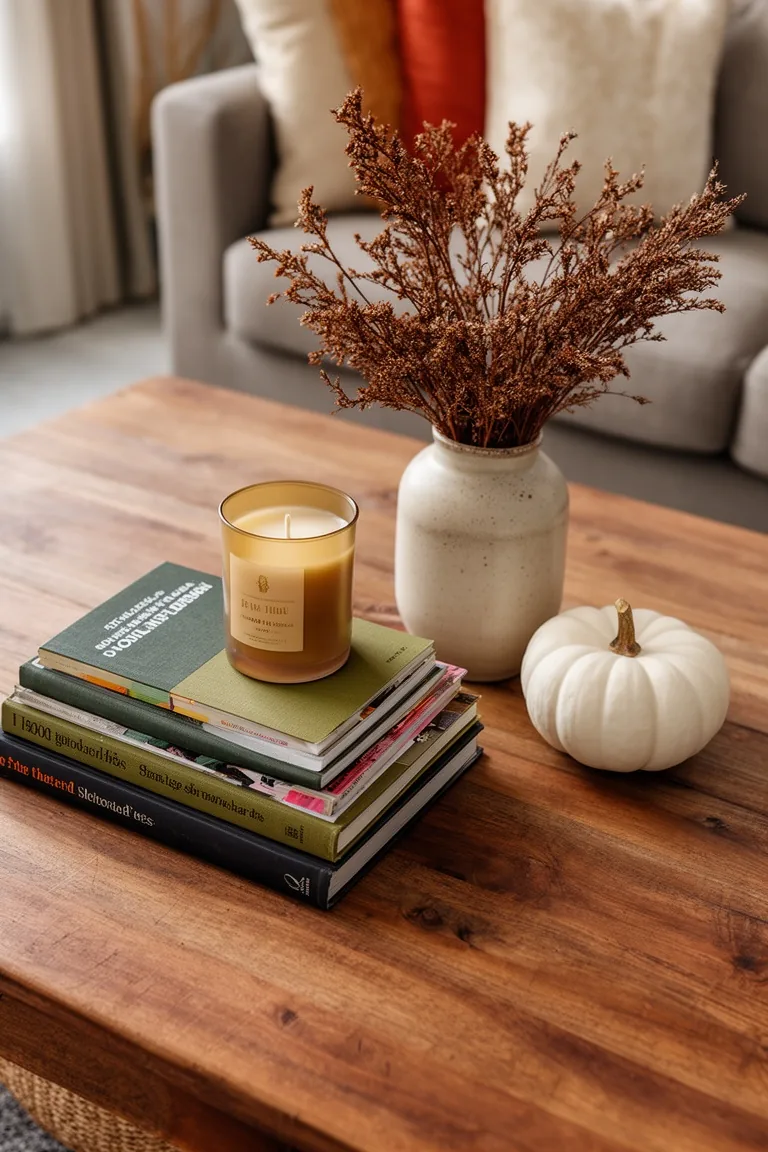 Styled fall coffee table vignette, idea 5