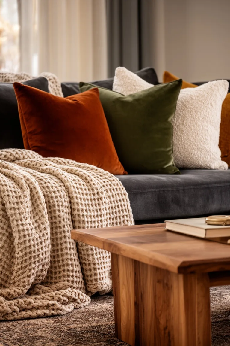 Cozy fall living room textures, idea 2