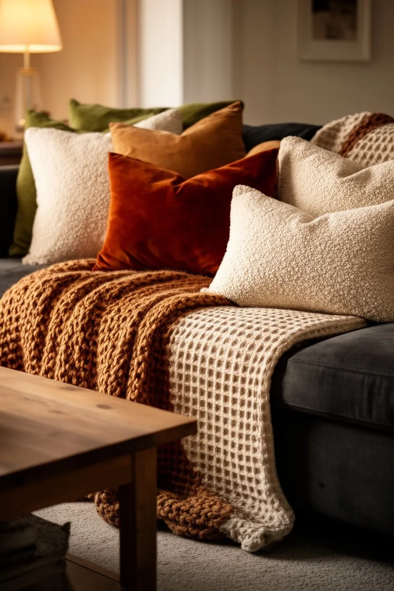 Cozy fall living room textures, idea 4