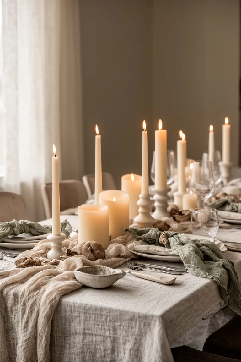 Layered candles for a warm golden glow, idea 1