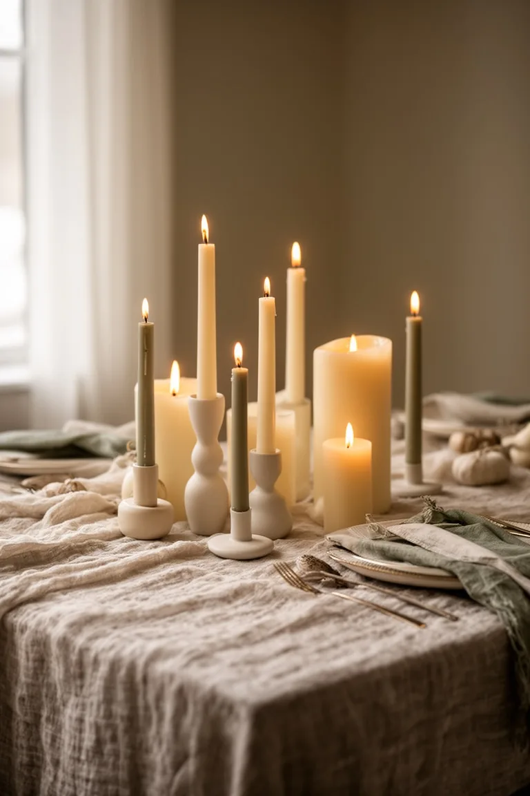 Layered candles for a warm golden glow, idea 2