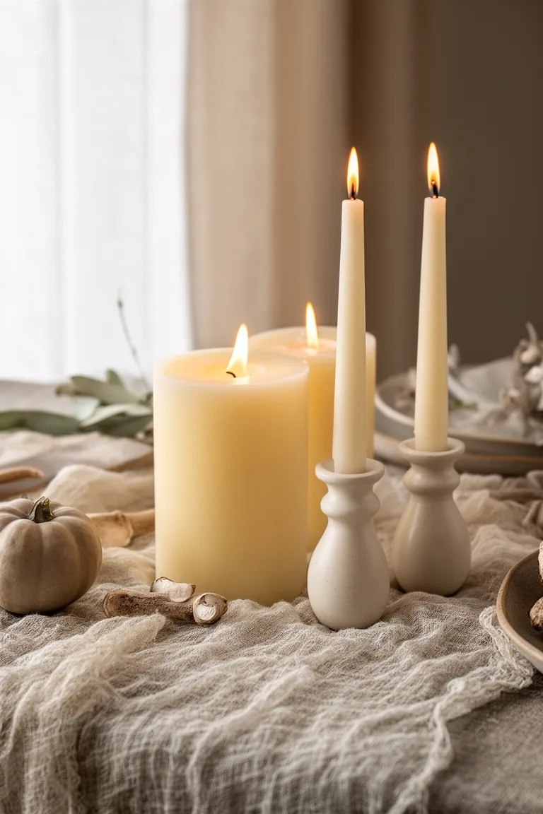 Layered candles for a warm golden glow, idea 4