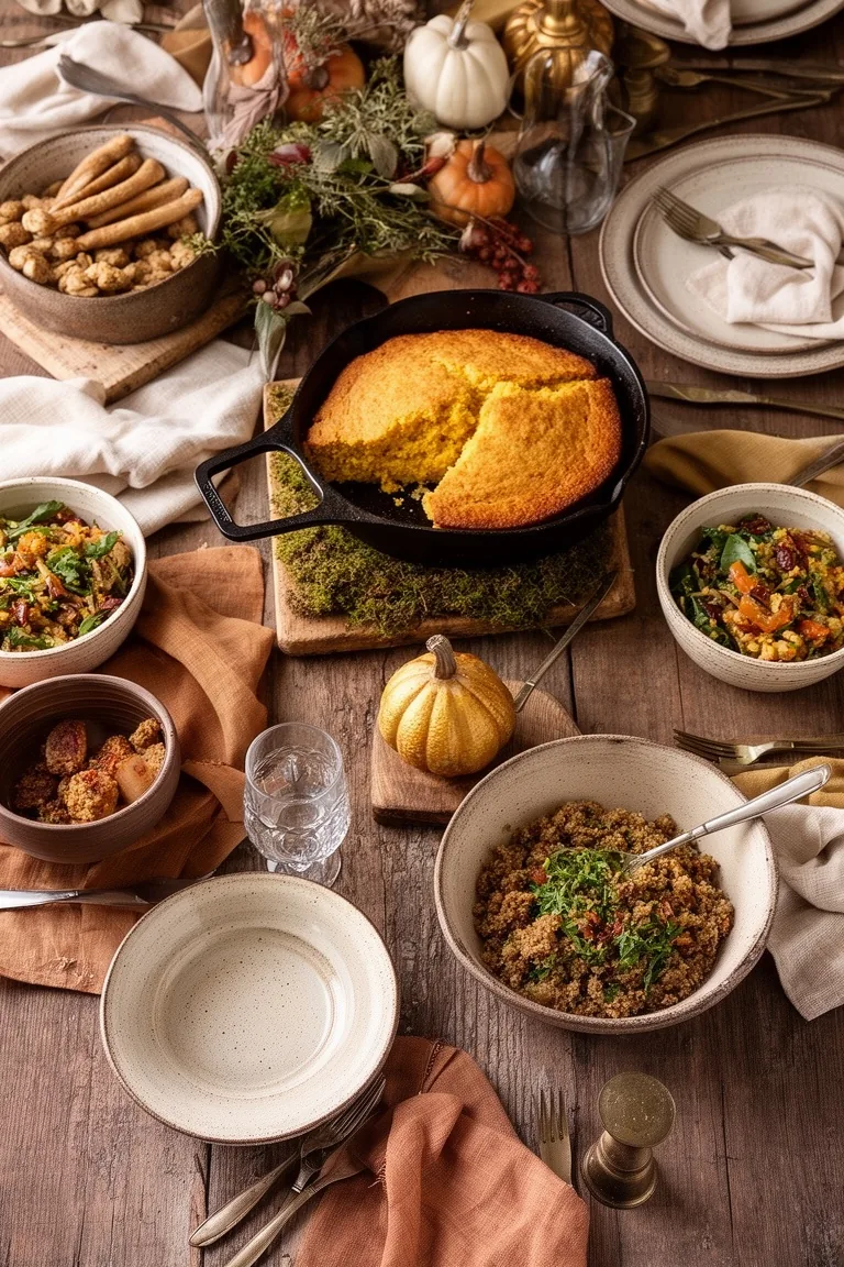 Rustic family-style fall serving, idea 5