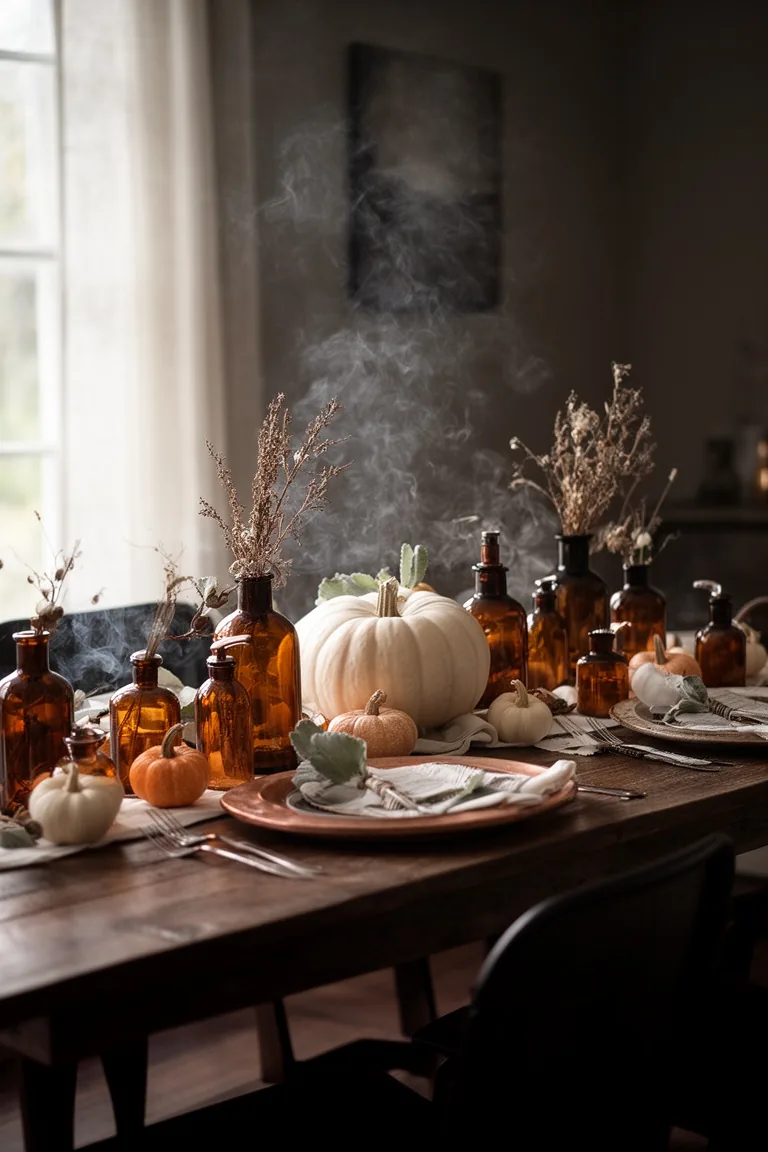 Moody apothecary pumpkin centerpiece, idea 1