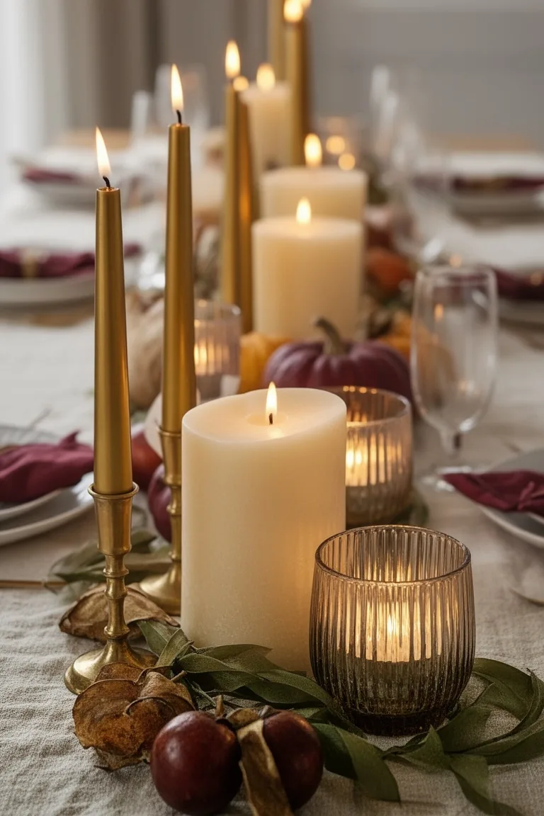Thanksgiving candle arrangement, idea 4
