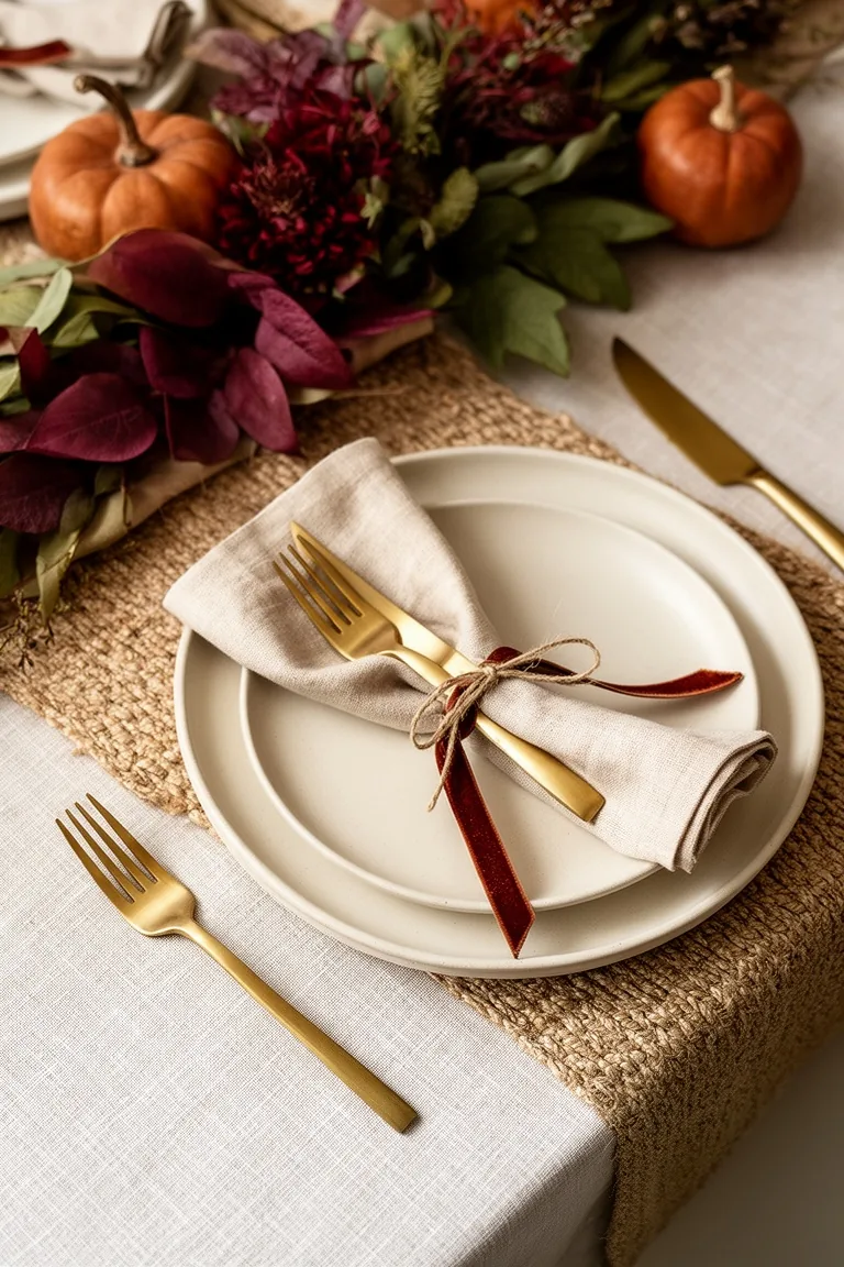 Layered Thanksgiving table textures, idea 3