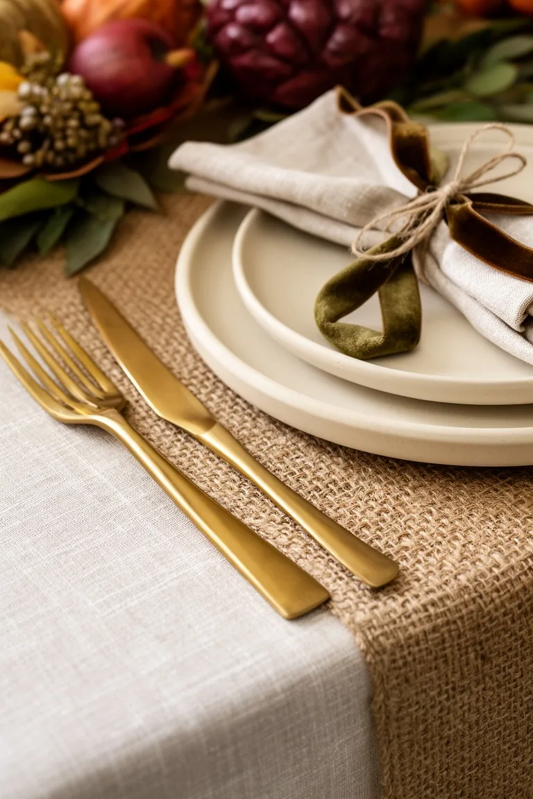 Layered Thanksgiving table textures, idea 4