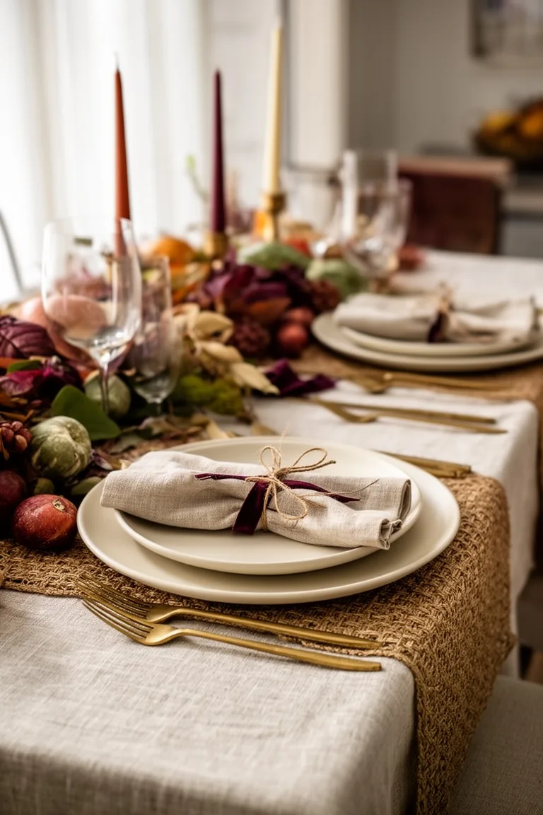 Layered Thanksgiving table textures, idea 5