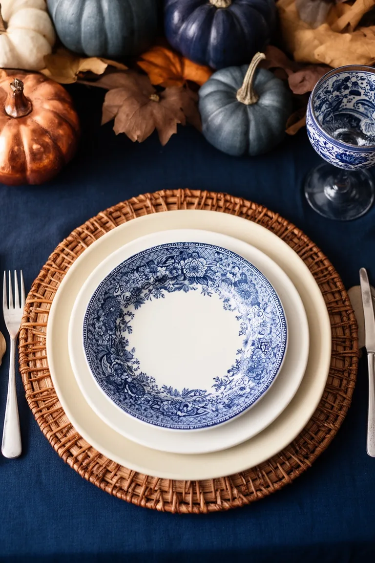 Layered blue fall plates, idea 3