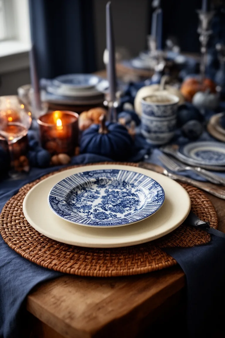 Layered blue fall plates, idea 4