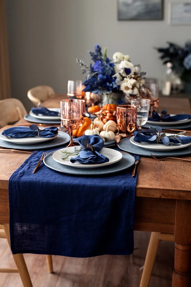 Blue fall table moody base, idea 1