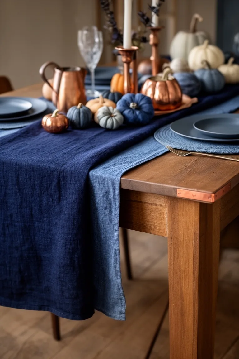 Blue fall table moody base, idea 2