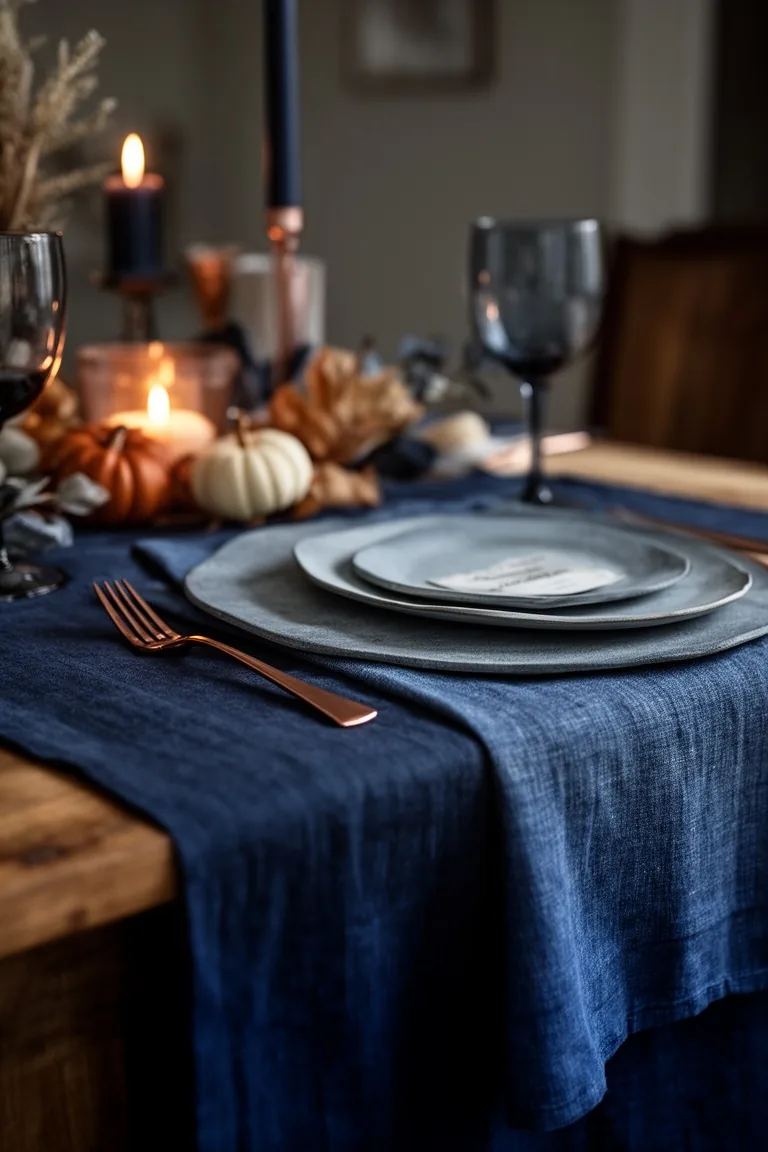 Blue fall table moody base, idea 4