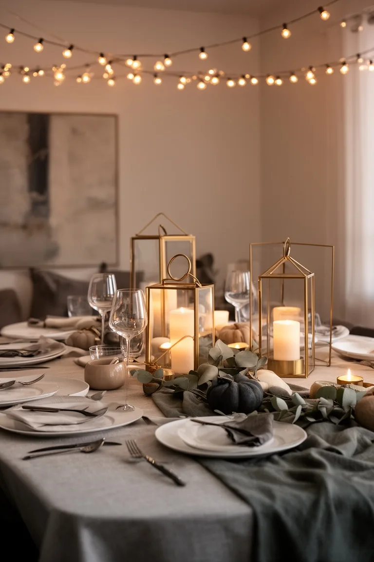 Modern fall table ambient glow, idea 1