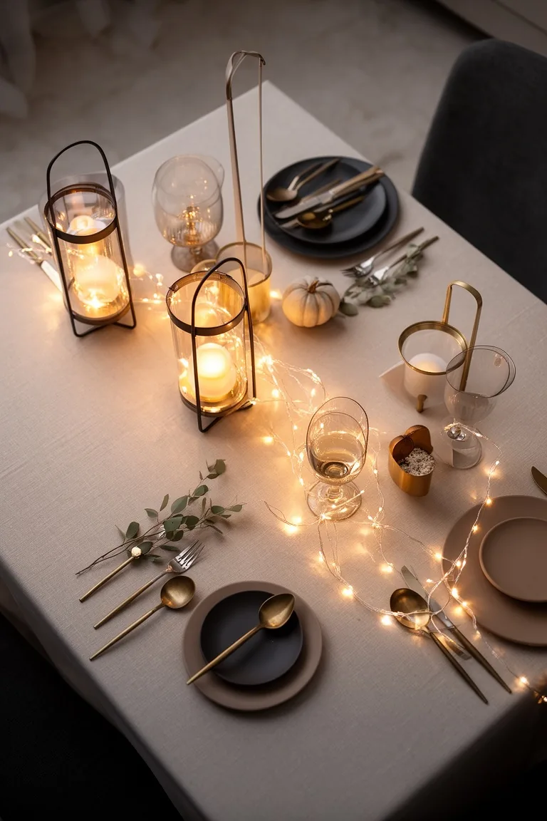 Modern fall table ambient glow, idea 3