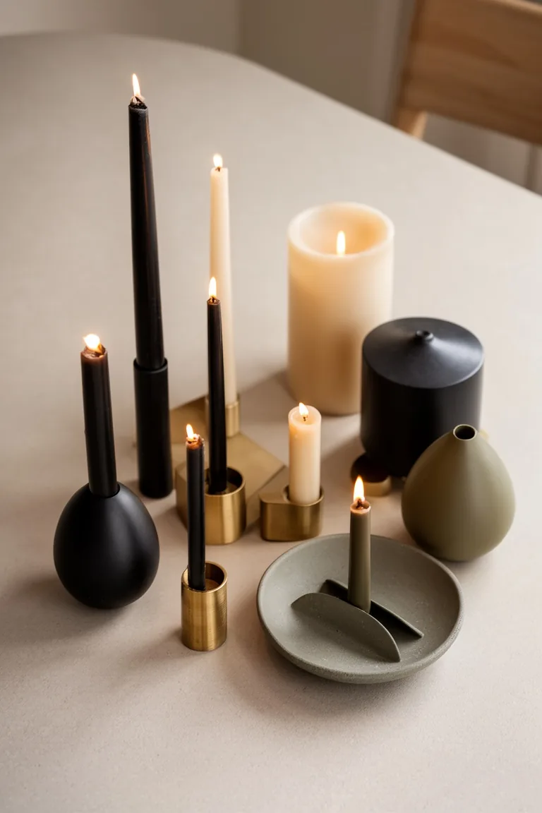 Modern fall table candles, idea 3