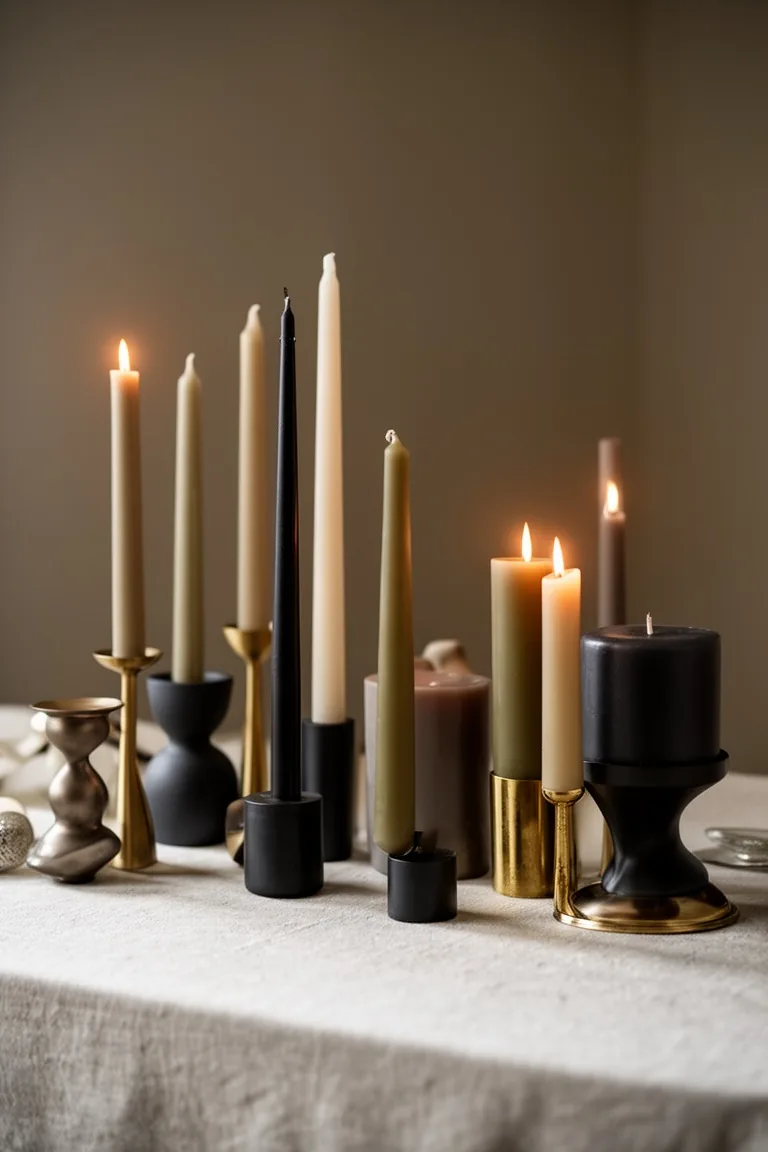 Modern fall table candles, idea 4