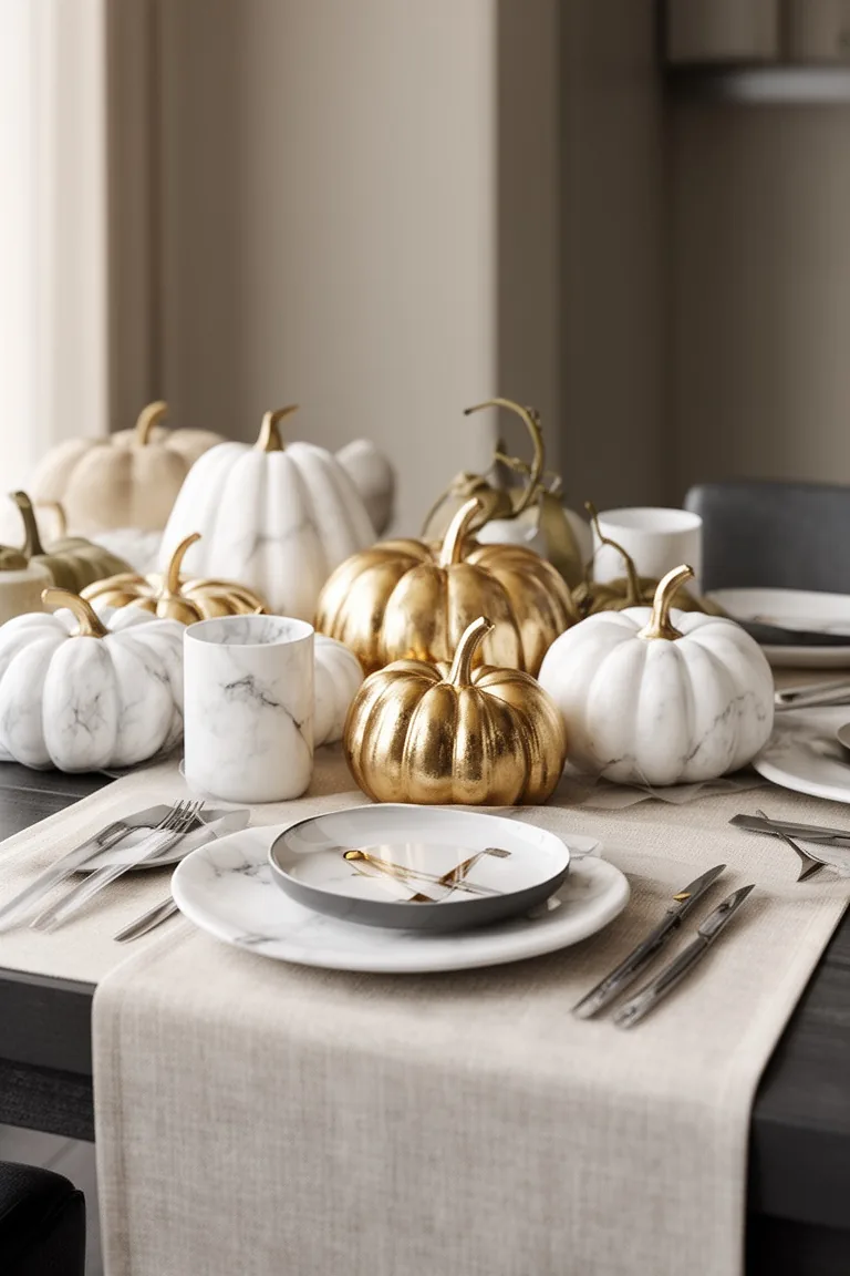Modern minimalist fall pumpkins, idea 1