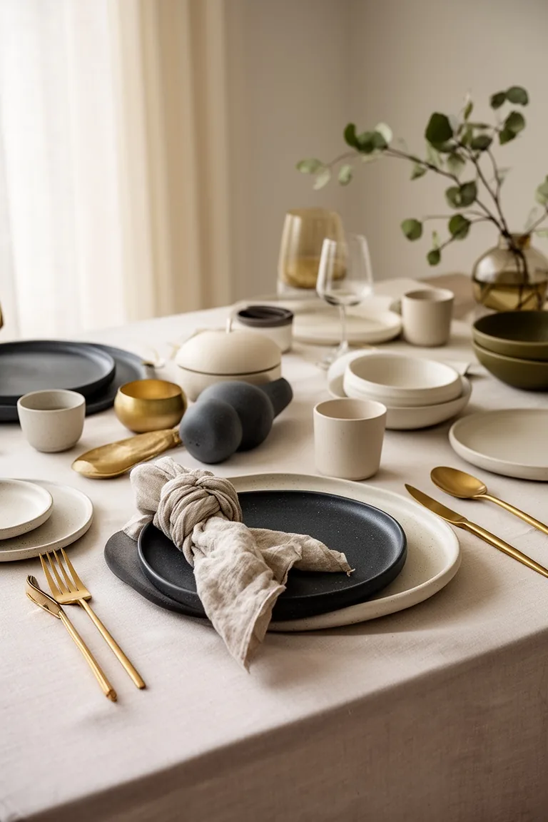 Modern fall place setting, idea 1