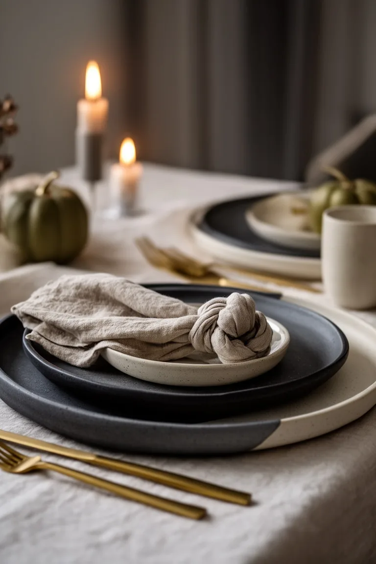 Modern fall place setting, idea 4