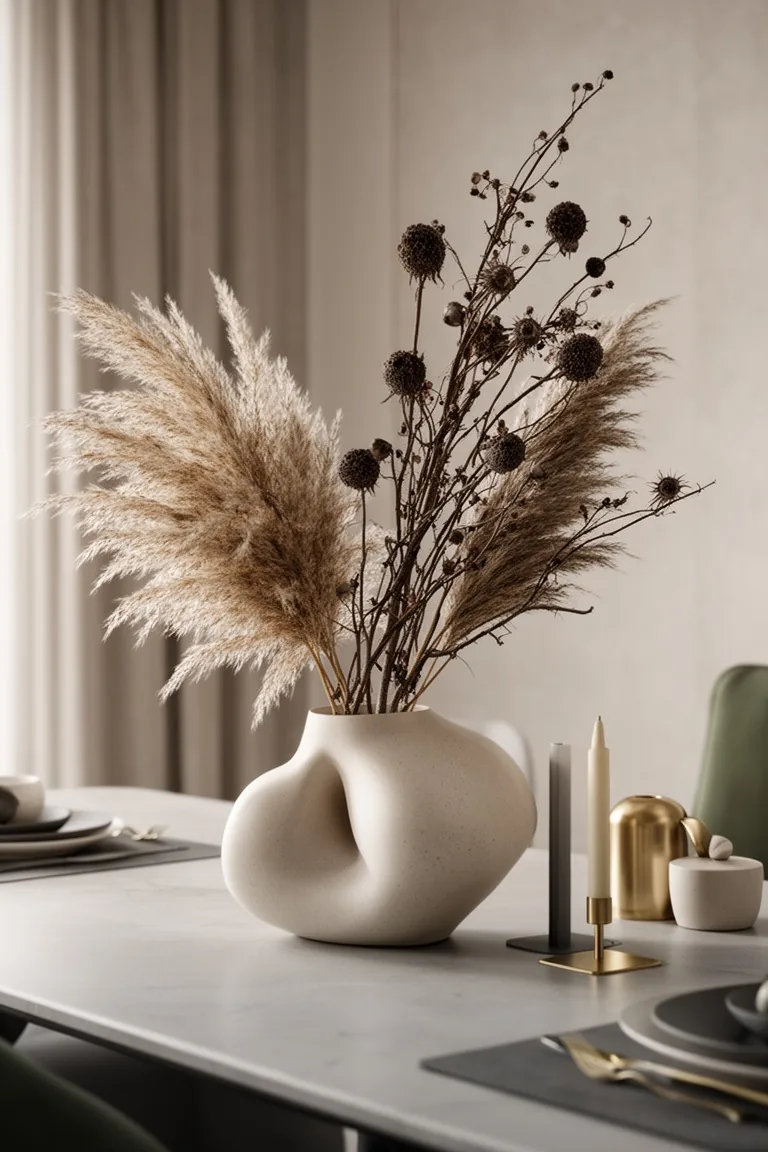 Modern sculptural fall centerpiece, idea 2