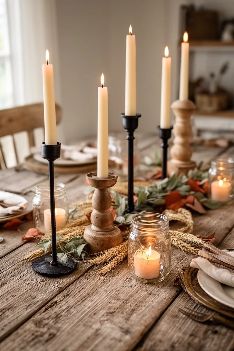 Farmhouse fall table candlelight, idea 2