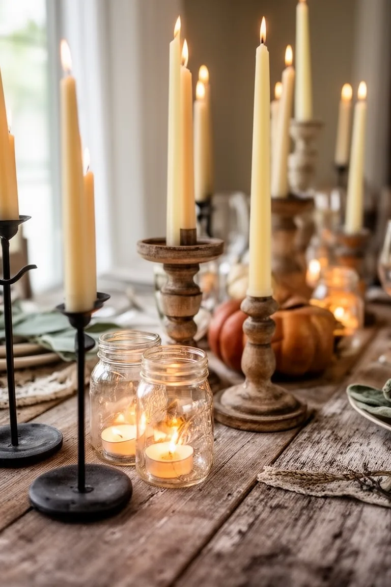 Farmhouse fall table candlelight, idea 3