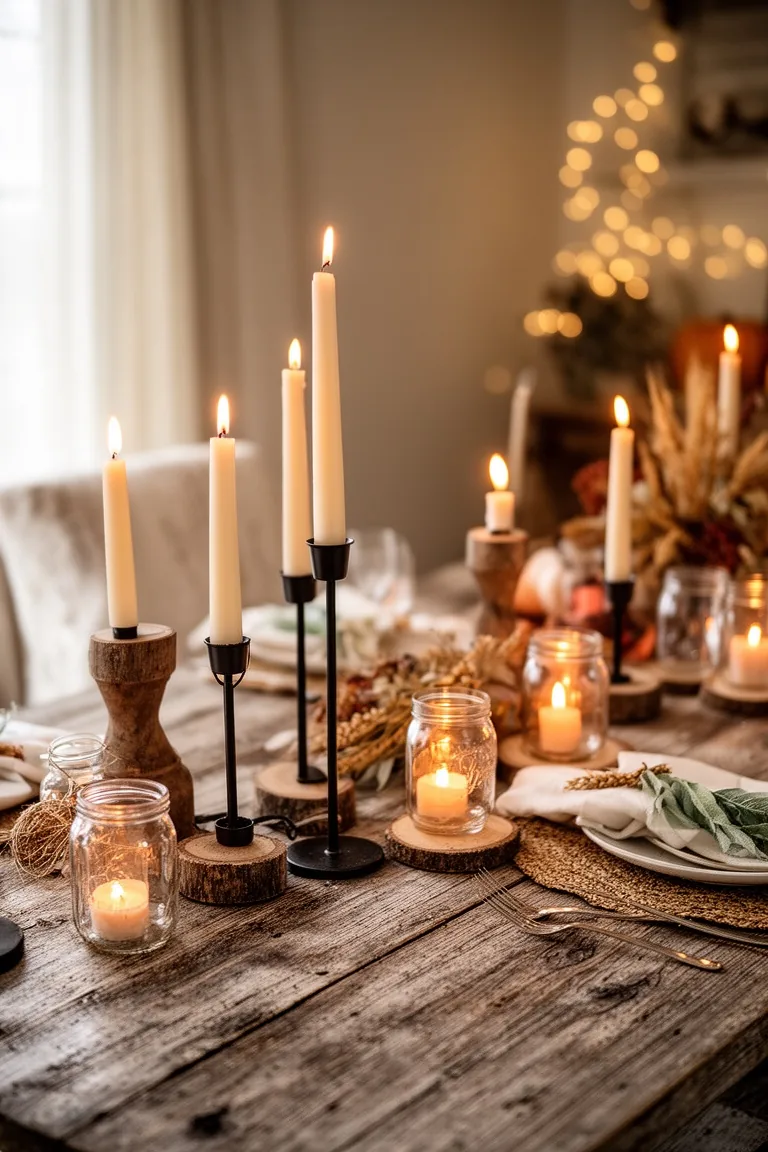 Farmhouse fall table candlelight, idea 4