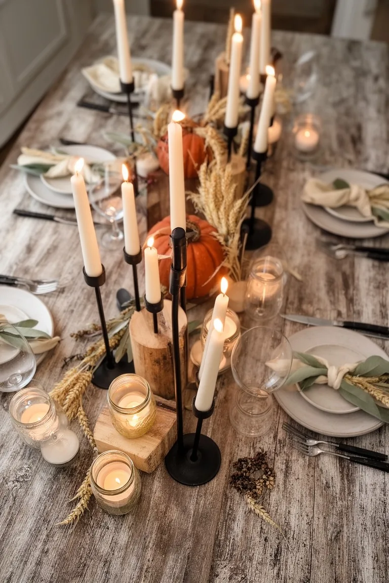 Farmhouse fall table candlelight, idea 5