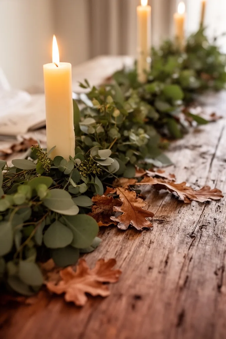 Farmhouse fall greenery garland, idea 4