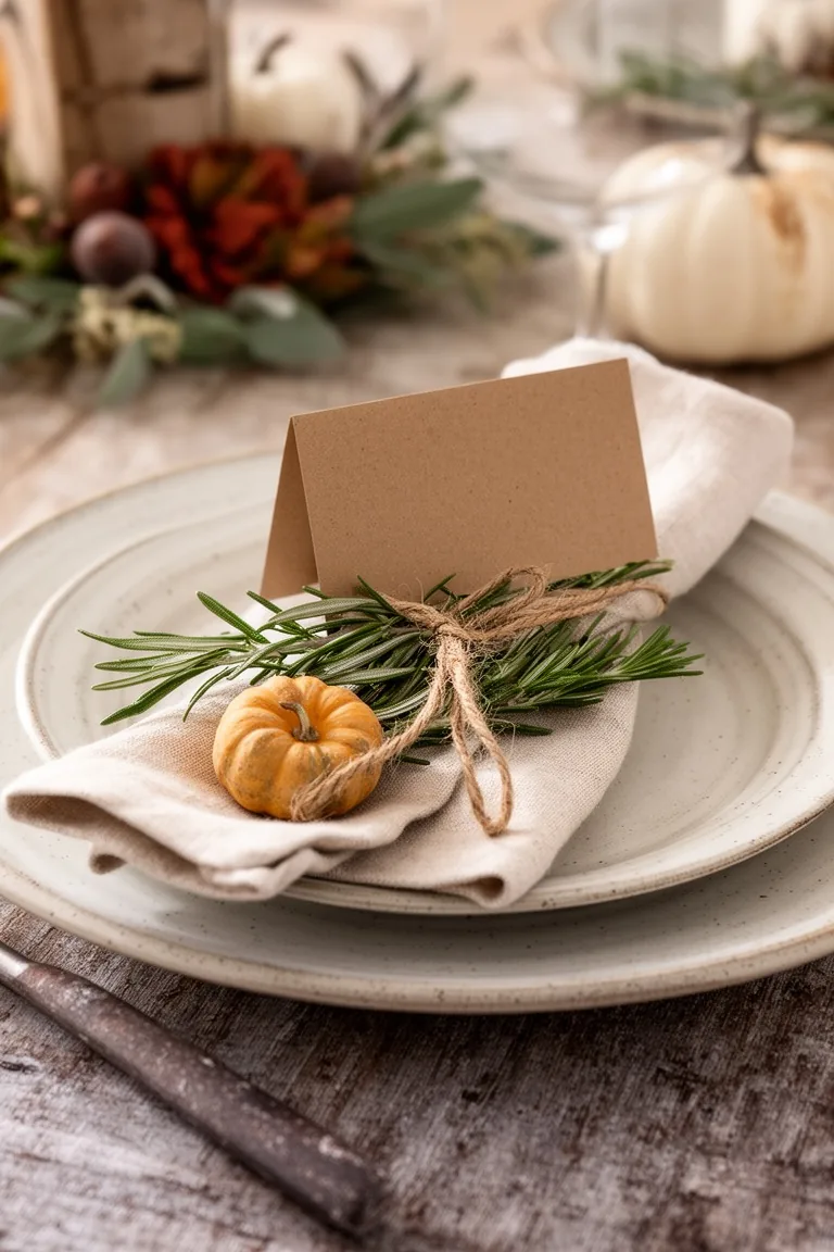 Farmhouse fall place setting vignette, idea 2