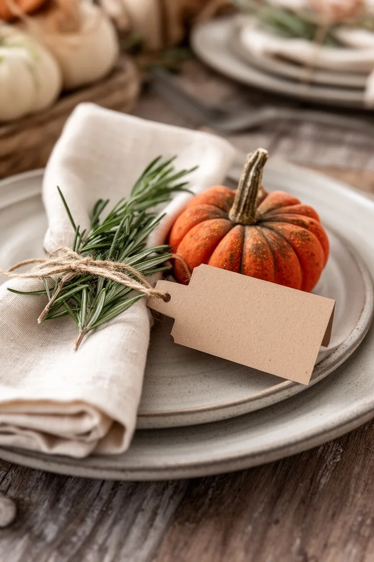 Farmhouse fall place setting vignette, idea 3