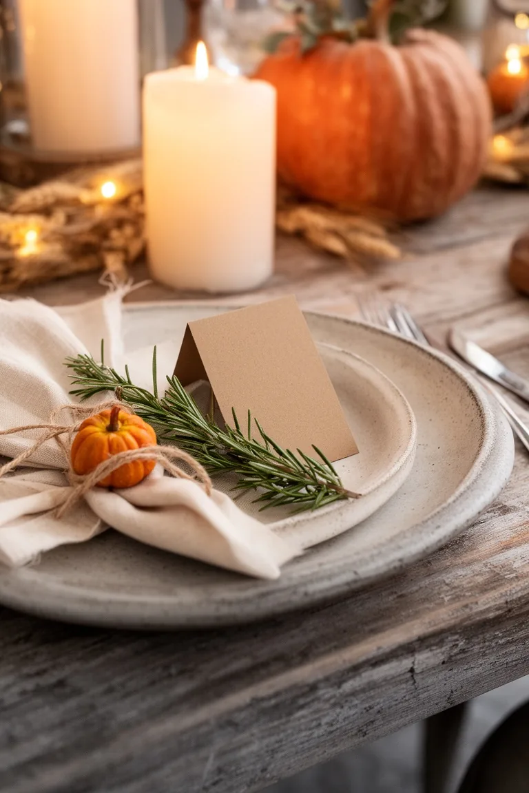 Farmhouse fall place setting vignette, idea 4
