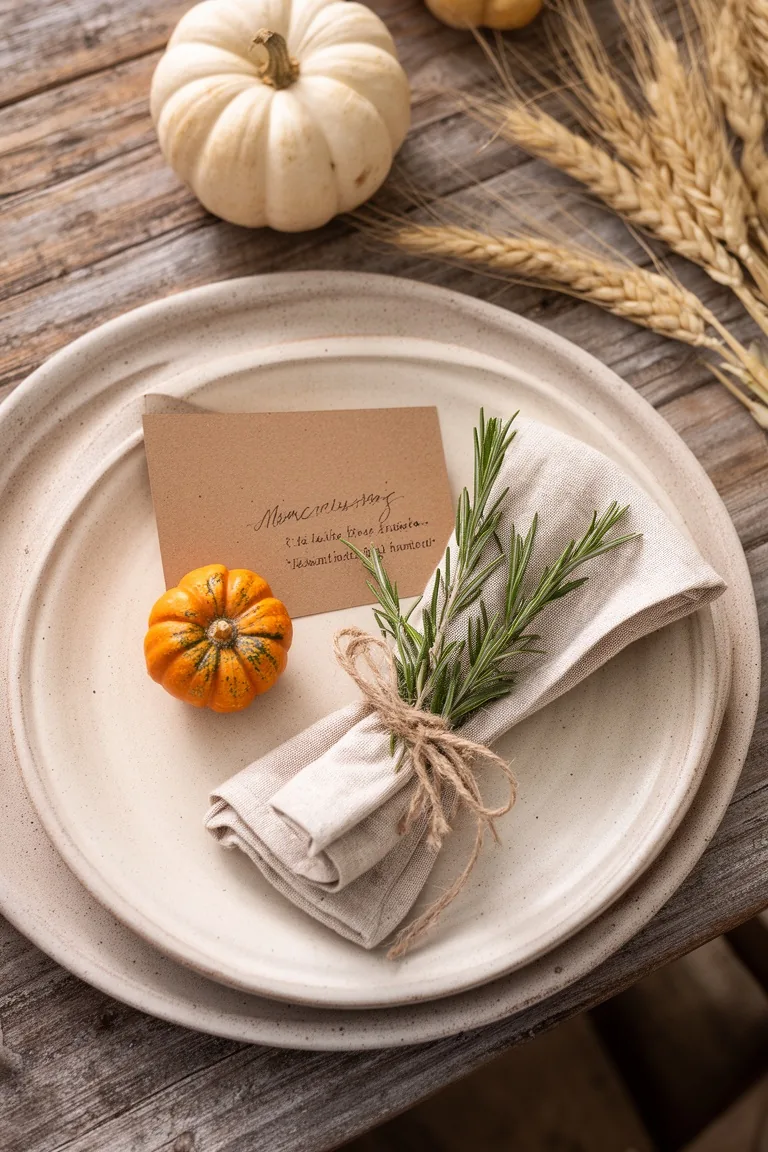 Farmhouse fall place setting vignette, idea 5