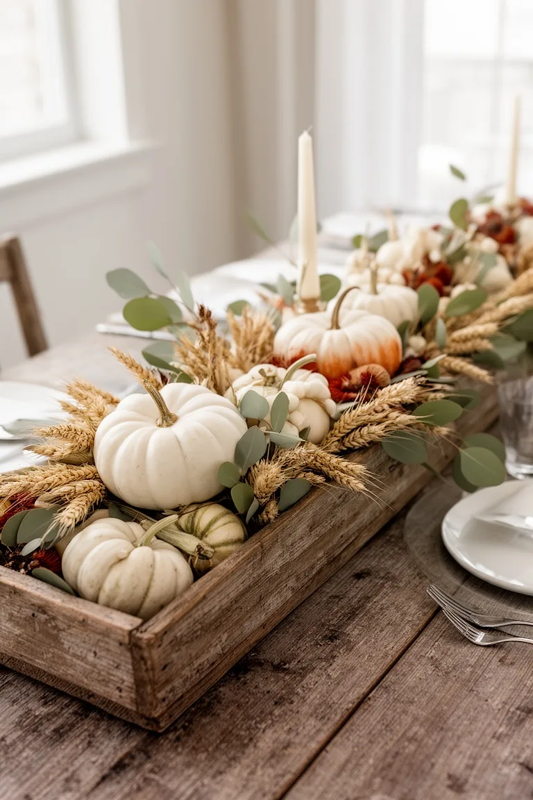 Farmhouse pumpkin centerpiece, idea 2
