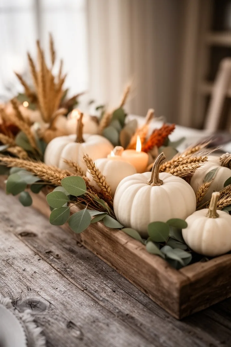 Farmhouse pumpkin centerpiece, idea 4